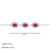 عصفور كريستال انسيال فضة عيار 925 بتصميم بيضاوي فوشيا مرصع بالزركون - BM0097-F